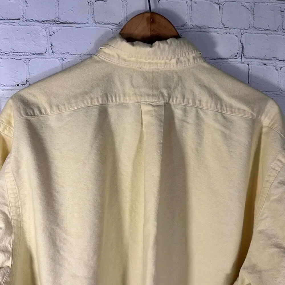 Ralph Lauren Flesh Pony Dress Shirt Yarmouth Oxford‎ Yellow Mens Sz 16.5 35